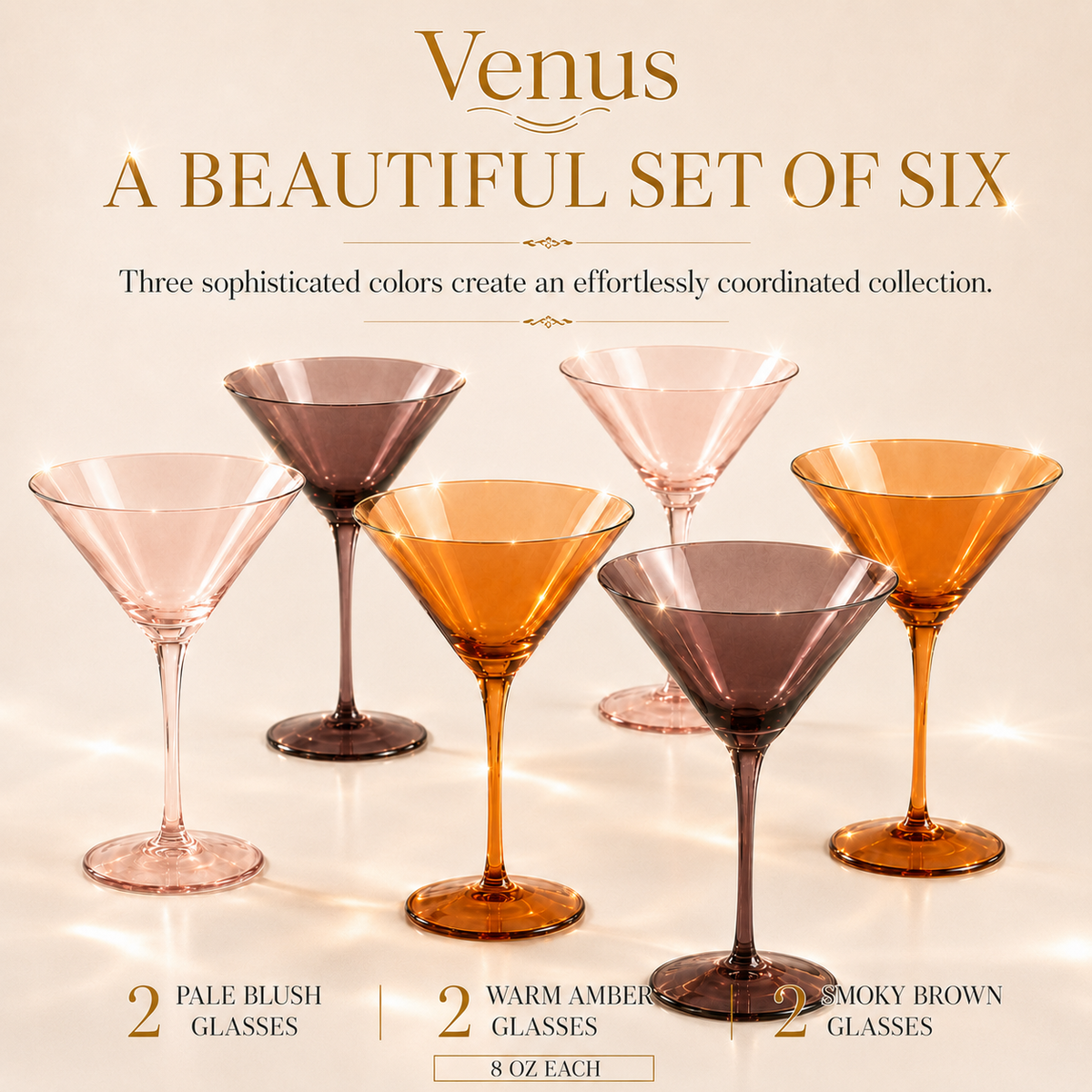 Khen Site Venus Martini Cocktail Glassware - view 4