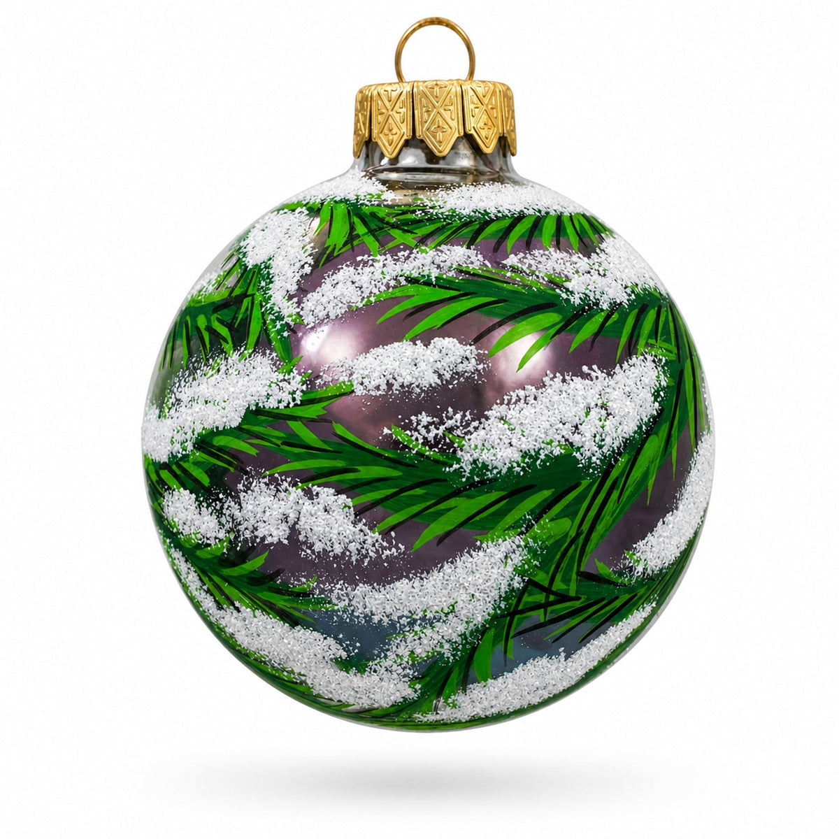 Twin Blue Birds Glass Ball Christmas Ornament 3.25 Inches
