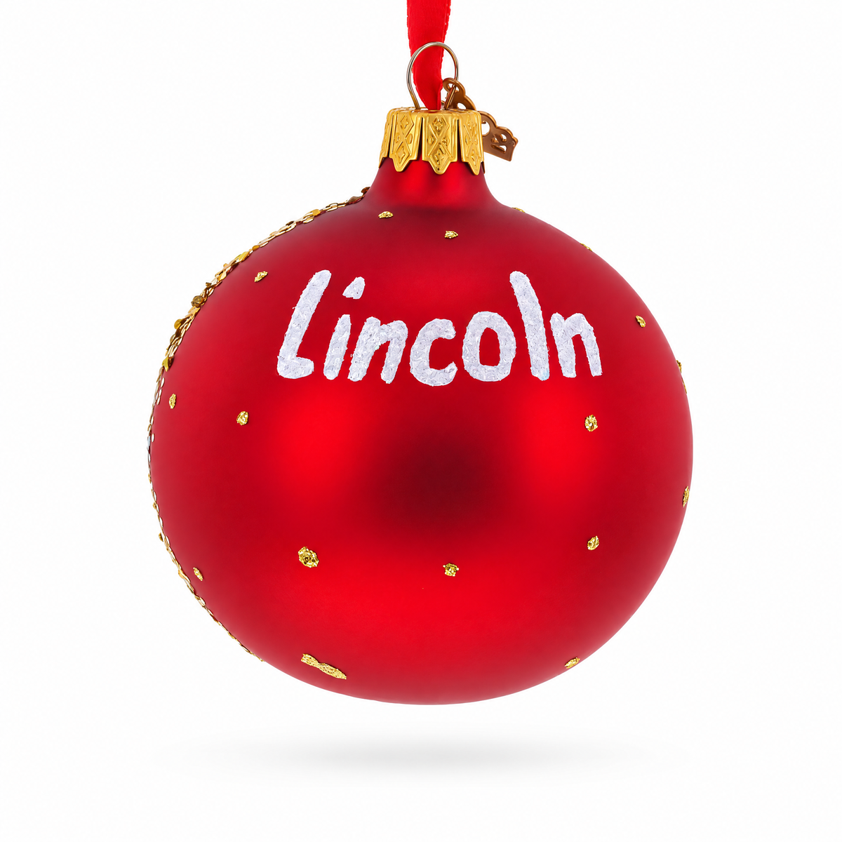 Nebraska State Capitol, Lincoln, Nebraska Glass Ball Christmas Ornament 3.25 Inches
