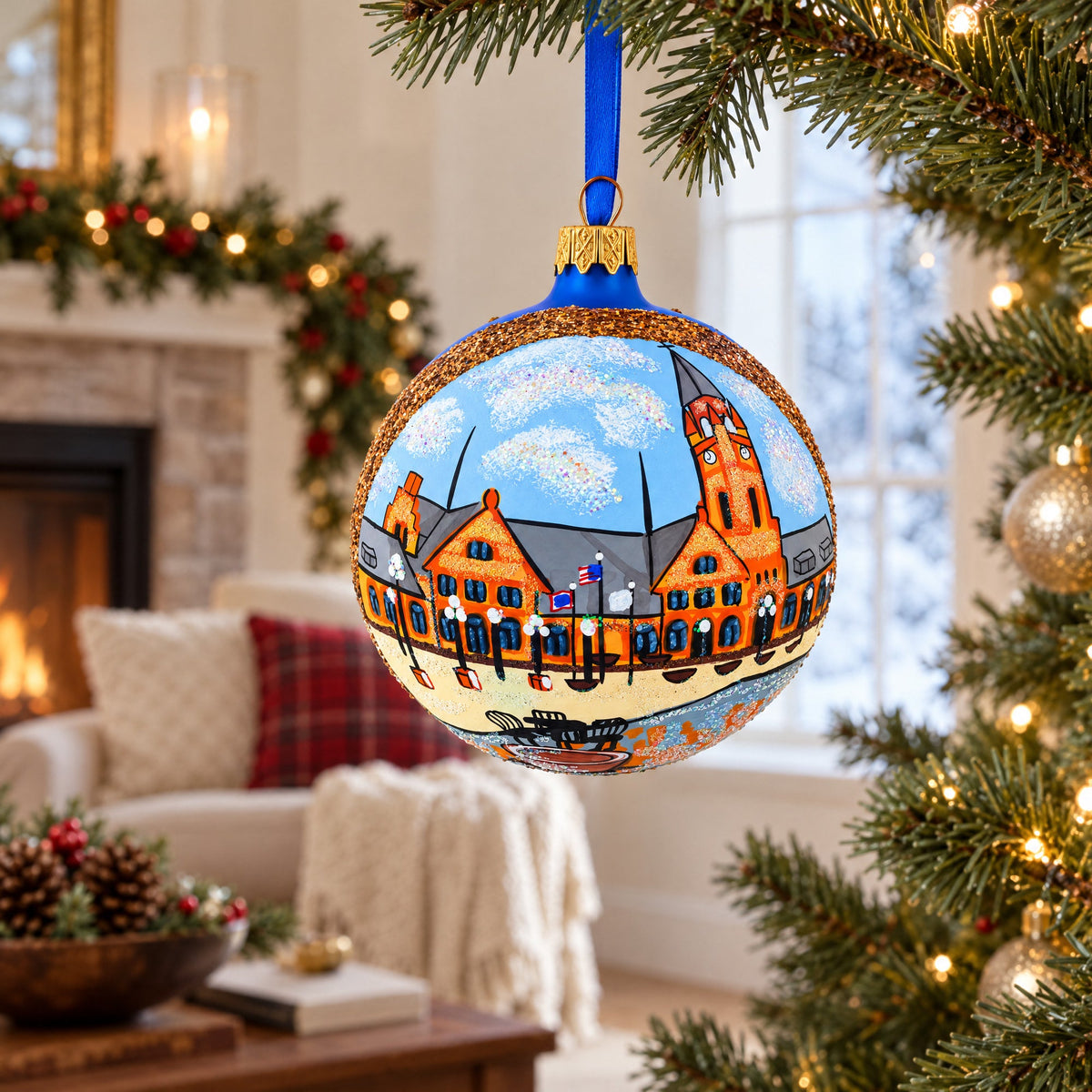 Cheyenne Depot Museum, Cheyenne, Wyoming Glass Ball Christmas Ornament 4 Inches