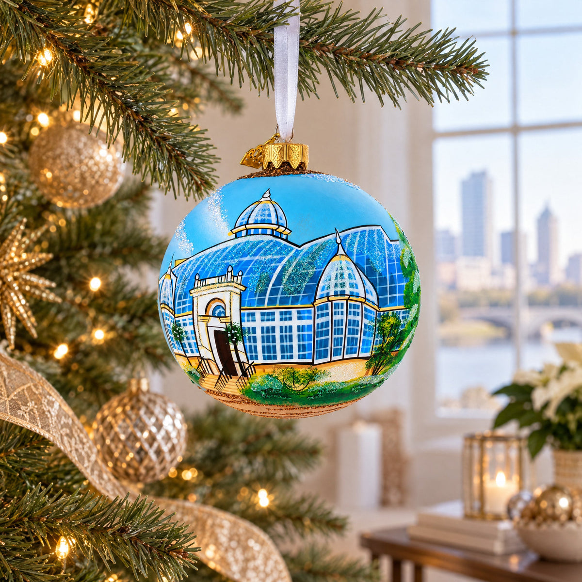 Franklin Park Conservatory and Botanical Gardens, Columbus, Ohio Glass Ball Christmas Ornament