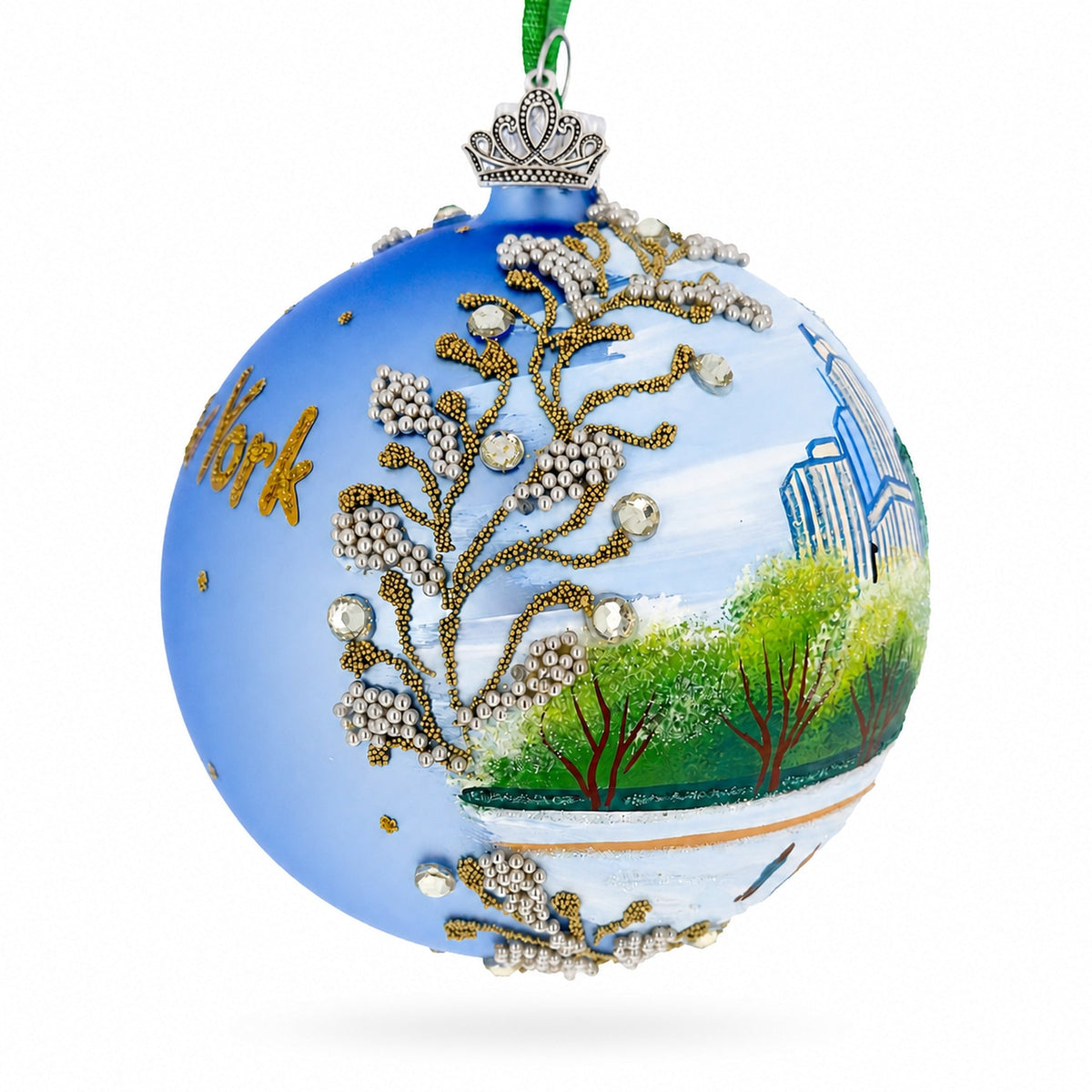 Central Park, New York City Glass Christmas Ornament