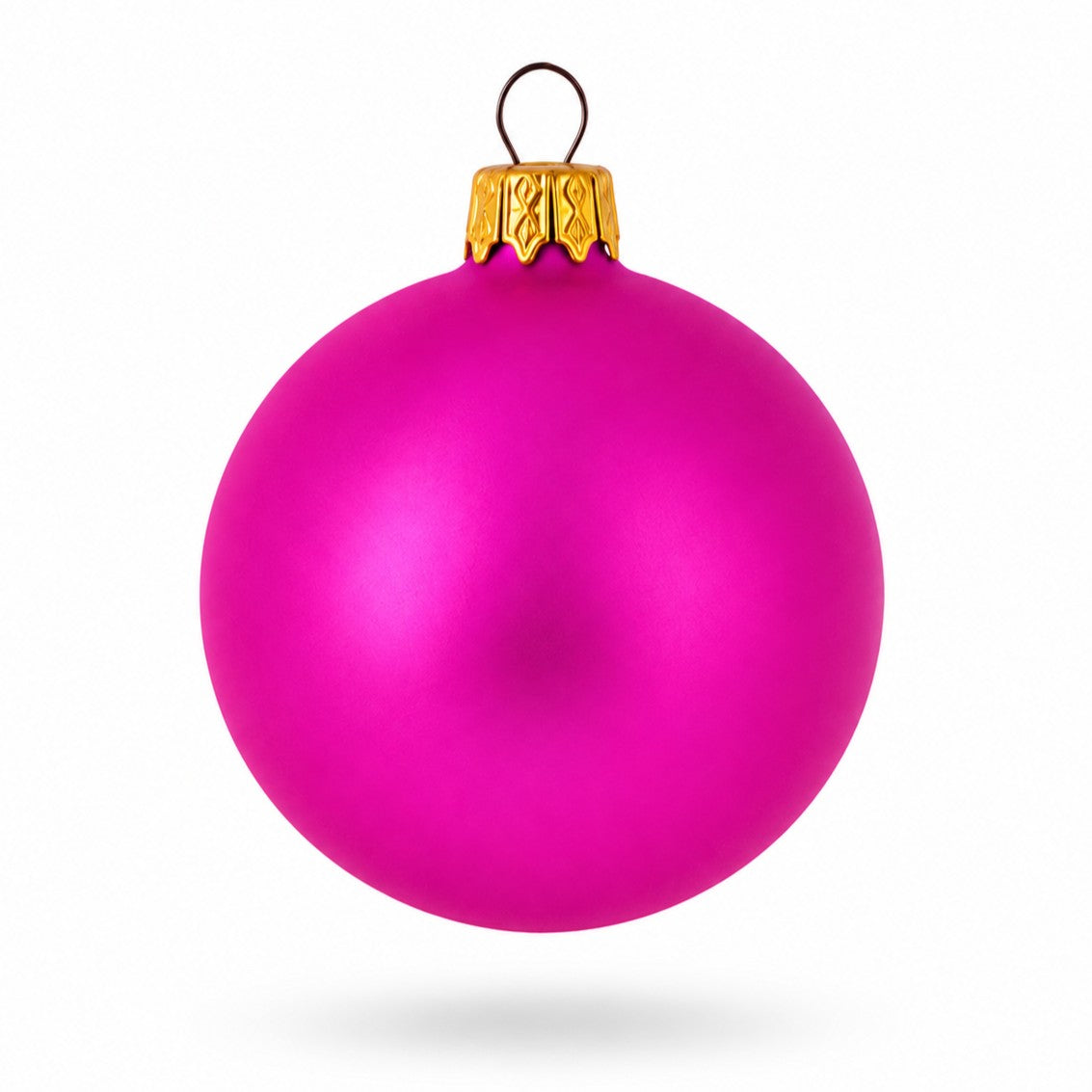 Set of 6 Matte Pink Glass Ball Christmas Ornaments 2.4 Inches