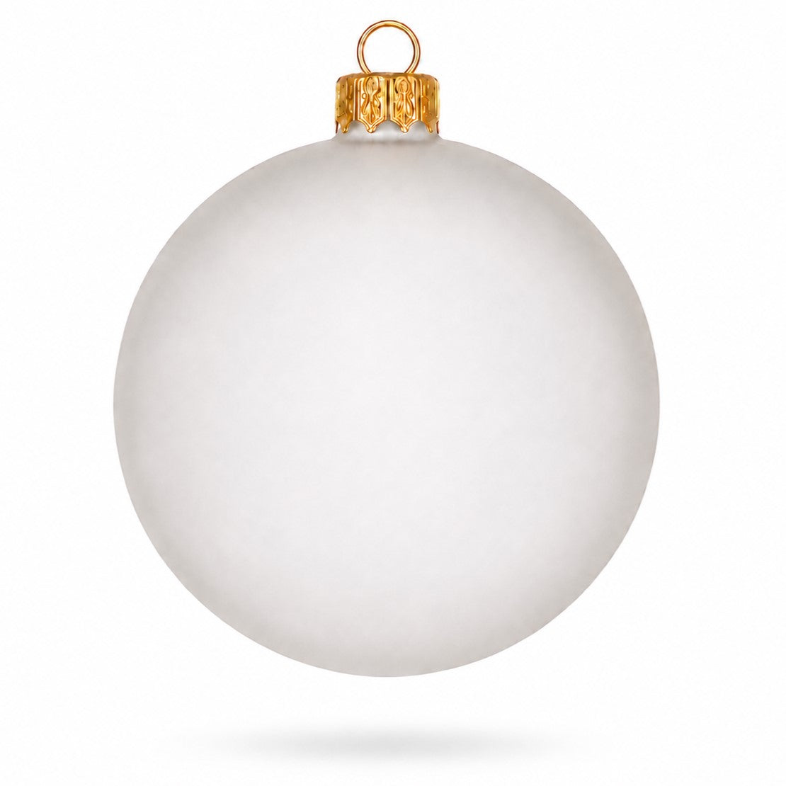 Set of 6 Translucent White Glass Ball Christmas Ornaments (033)
