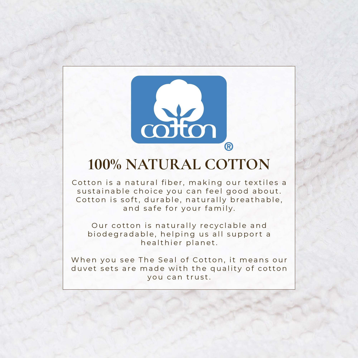 100% Cotton Waffle Weave Duvet Set - Mattea Collection