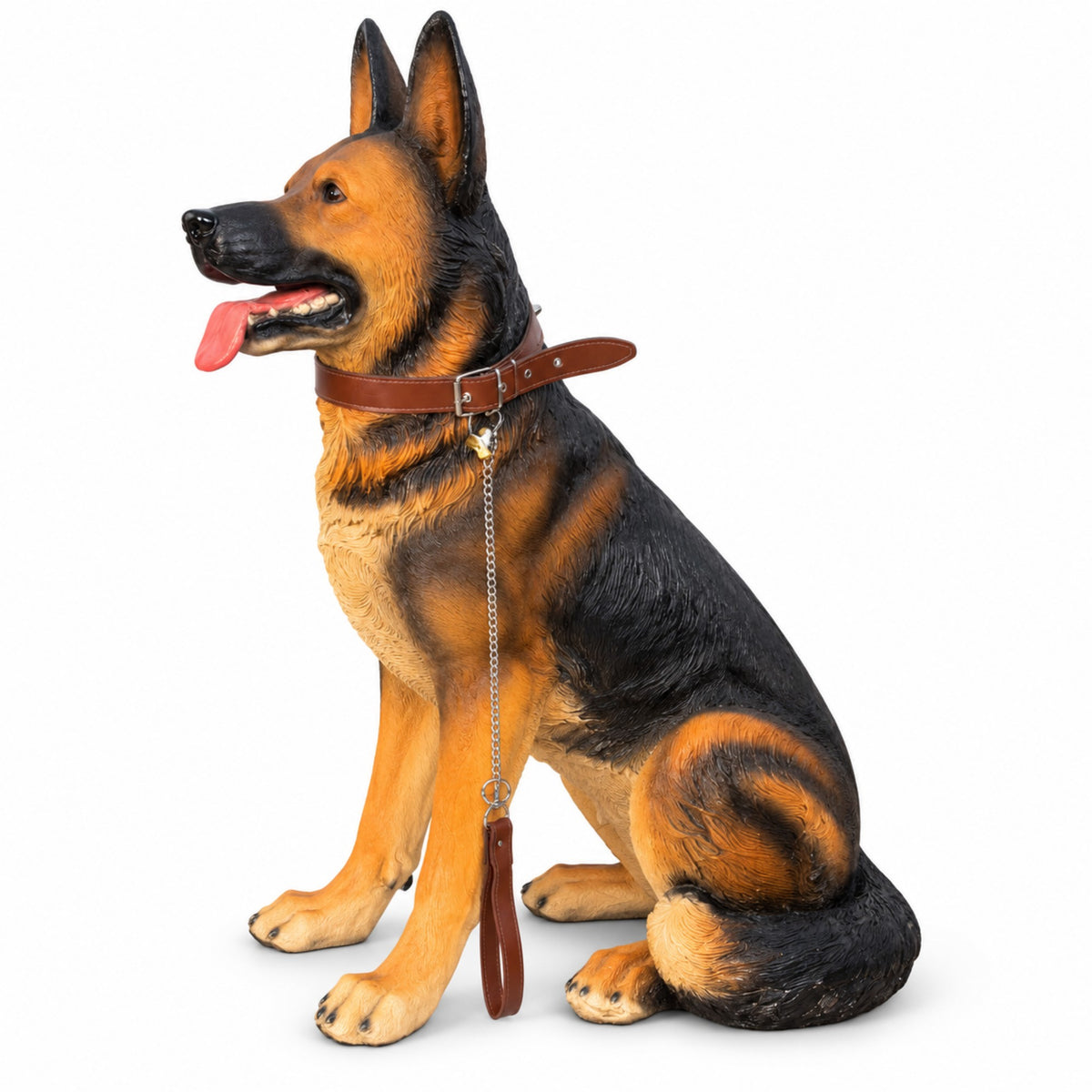 Large German Shepherd Dog Statue 32.28 Inch Sitting Guard Dog Sculpture for Entryway Patio Decor - view 8