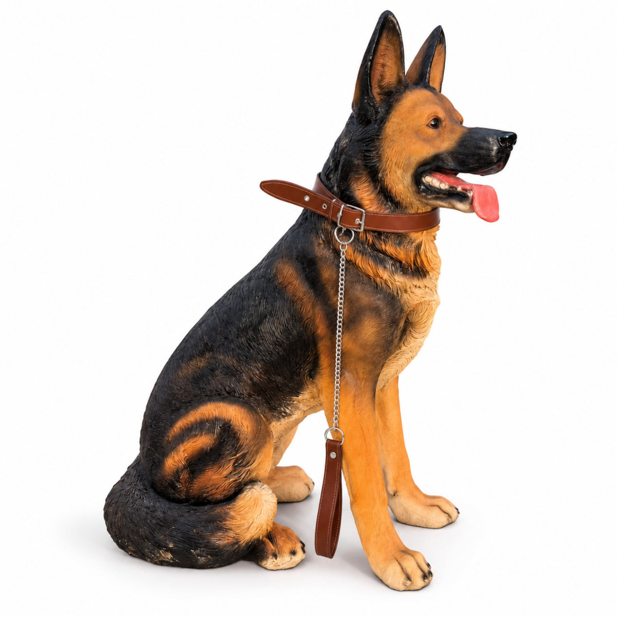 Large German Shepherd Dog Statue 32.28 Inch Sitting Guard Dog Sculpture for Entryway Patio Decor - view 9