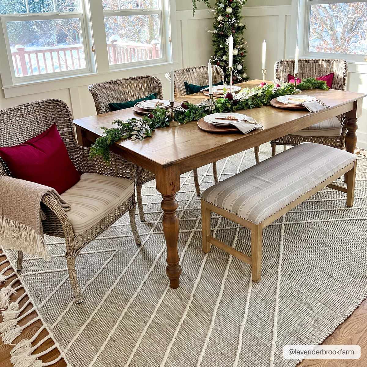 Marbletown Jute&Wool Blend Rug with Tassels - Clearance
