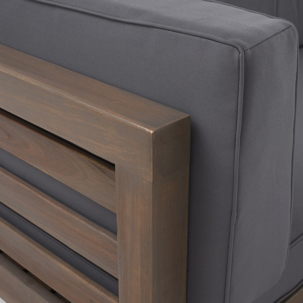 Oana Outdoor Wooden Sectional Set With Cushions