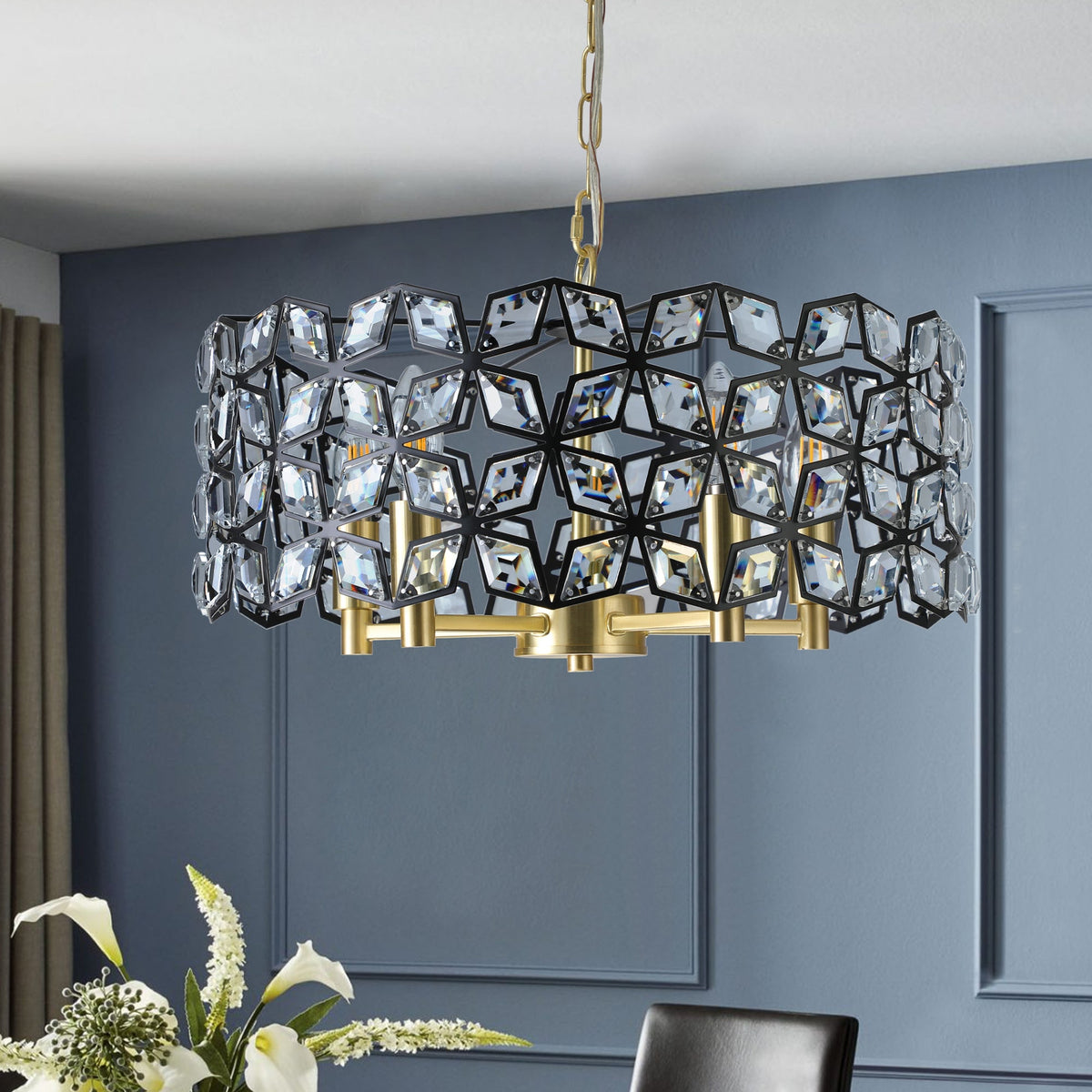 LIGHTING COMMUNE Geometric Crystal Pendant Chandelier with K9 Crystal - view 3