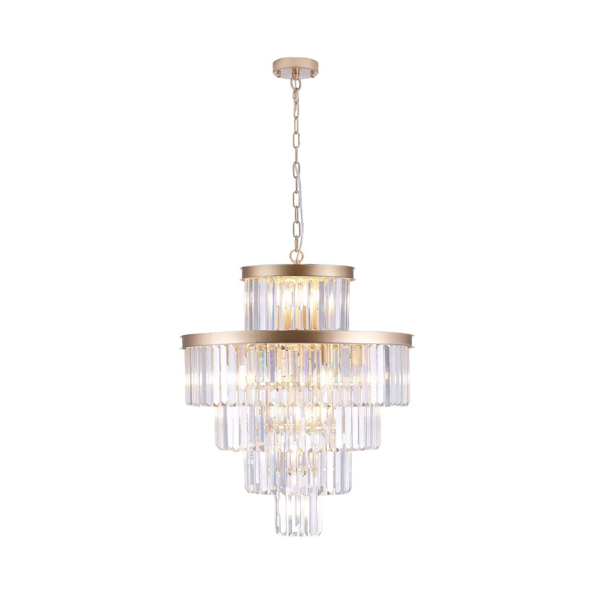 LIGHTING COMMUNE Golden Luxury Crystal Chandelier with 5-Tier K9 Crystals - view 12