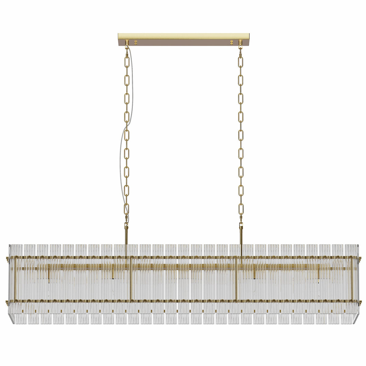 LIGHTING COMMUNE Modern Rectangular Crystal Glass 10-Light Chandelier with Adjustable Height - view 9