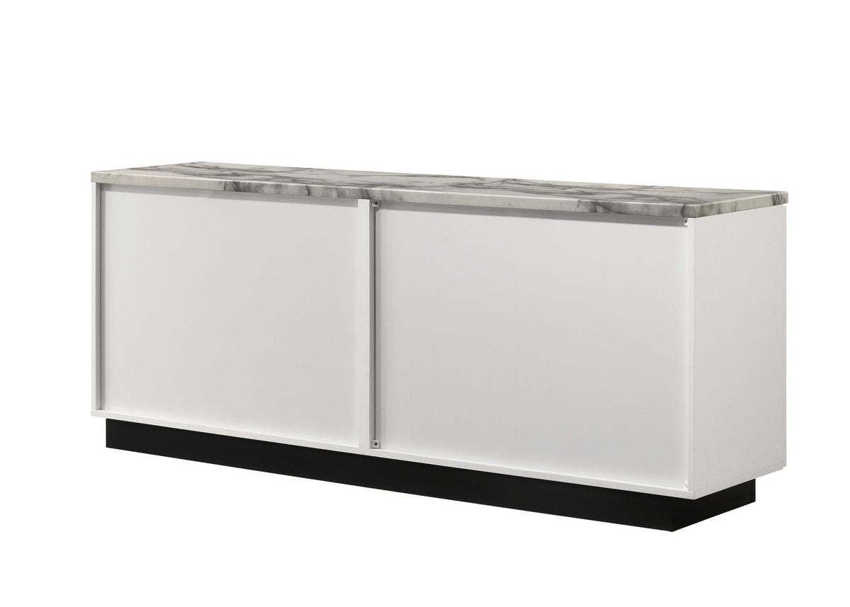 Lilola Home Matilda Cabinet Console Table with White Faux Marble Top - view 2