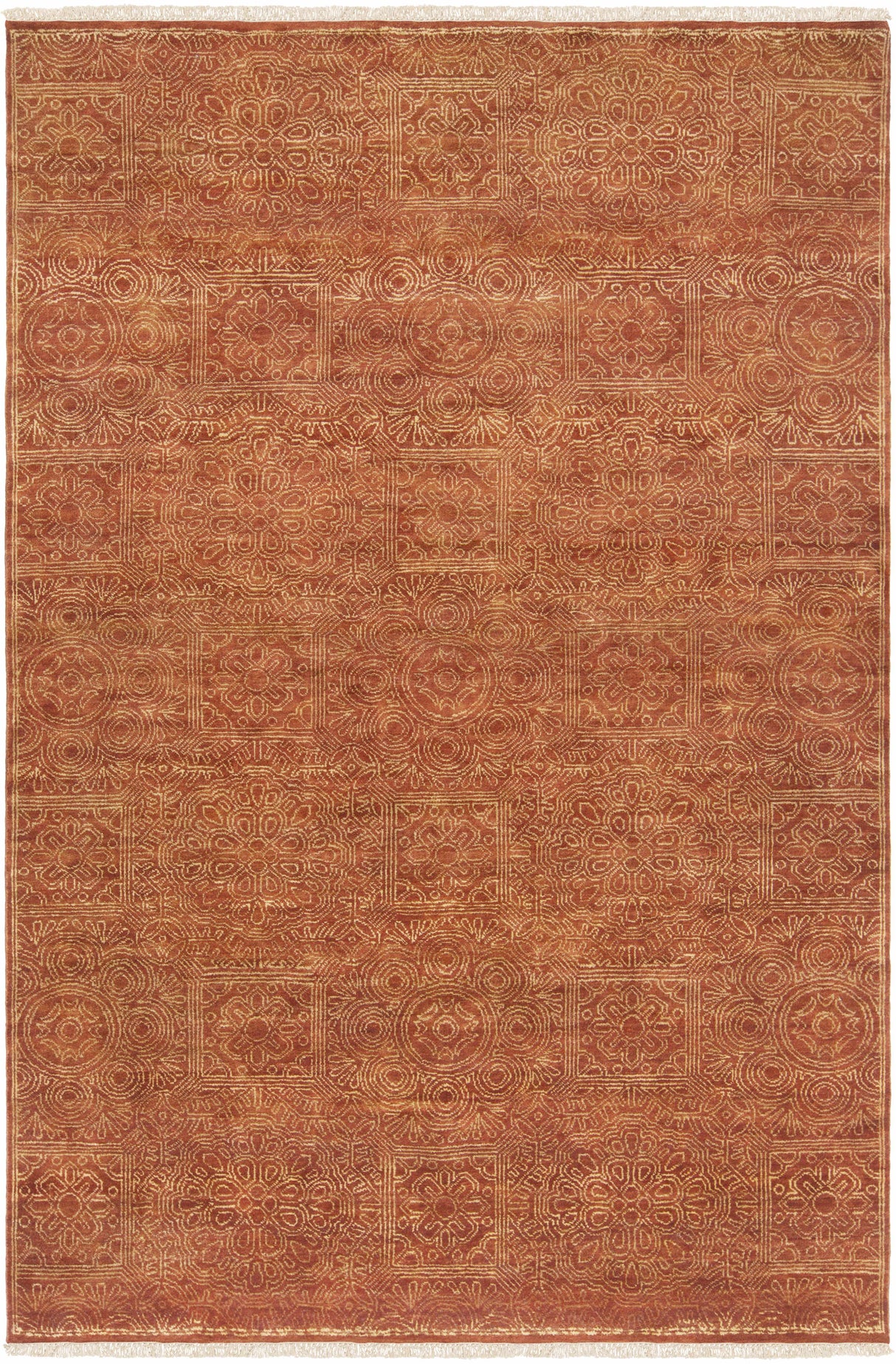 Lottsburg Premium Orange Wool Rug - Clearance