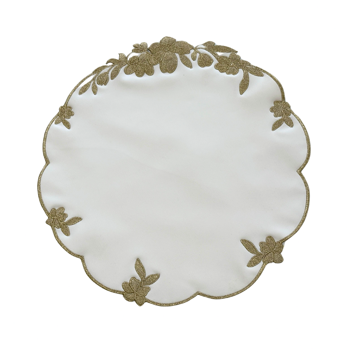 pnrdecor LOTUS WHITE GOLD ROUND FAUX LEATHER PLACEMAT (Set Of 4) - view 2