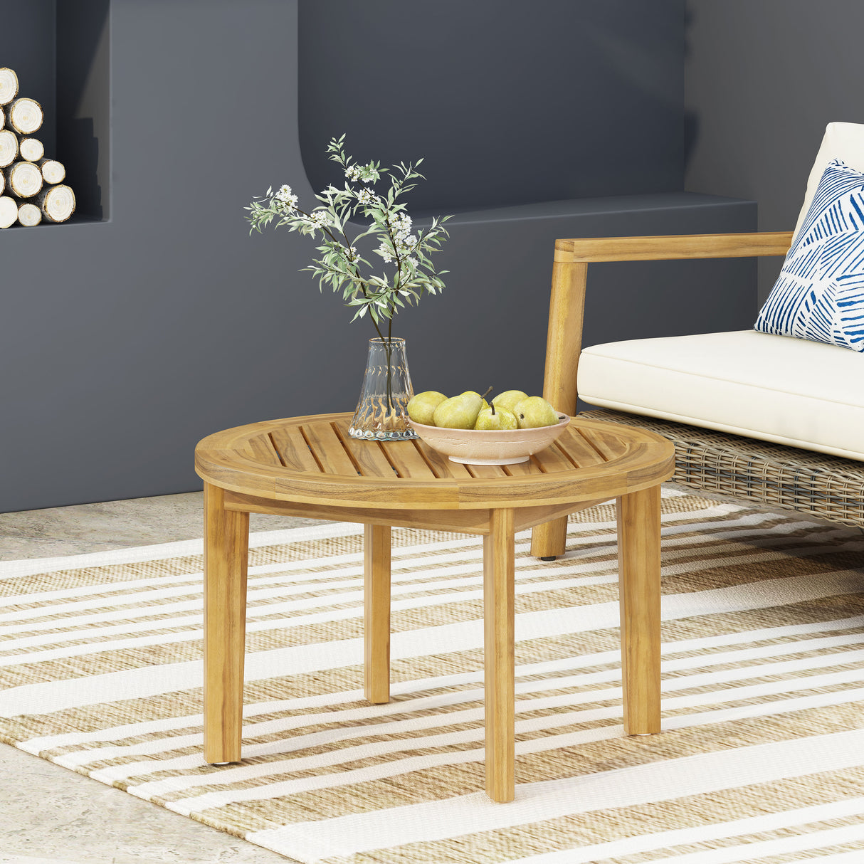 Outdoor Acacia Wood Patio Coffee Table