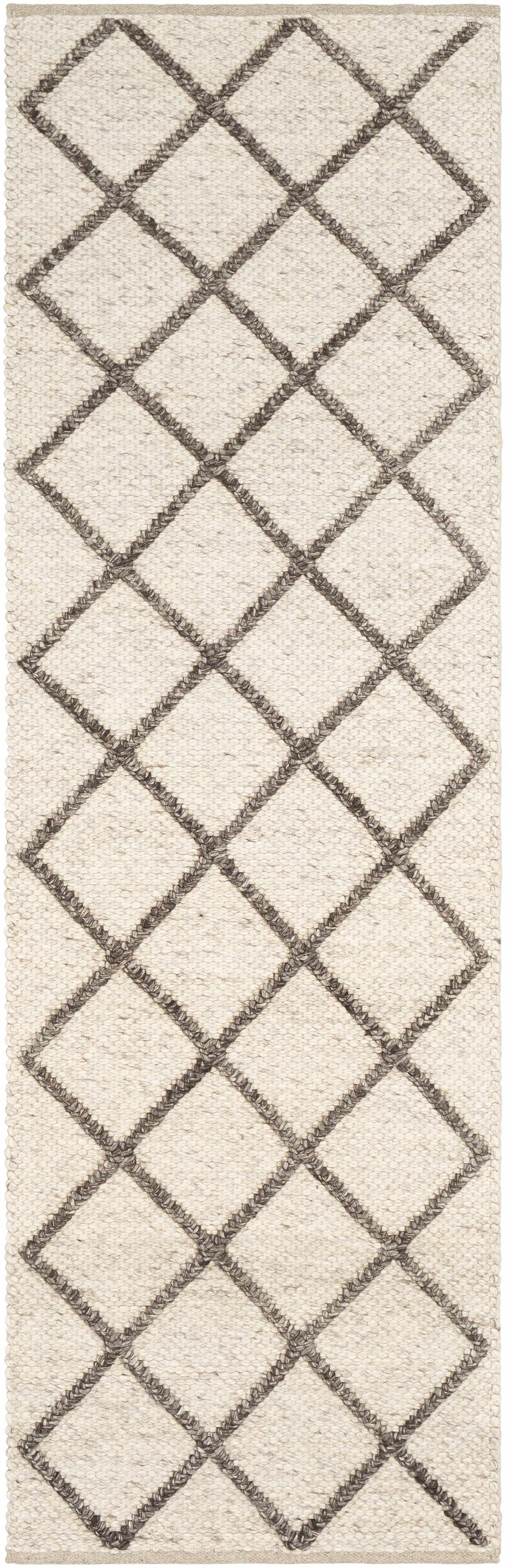 Syosset Cream/Brown Trellis Wool&Viscose Rug - Clearance