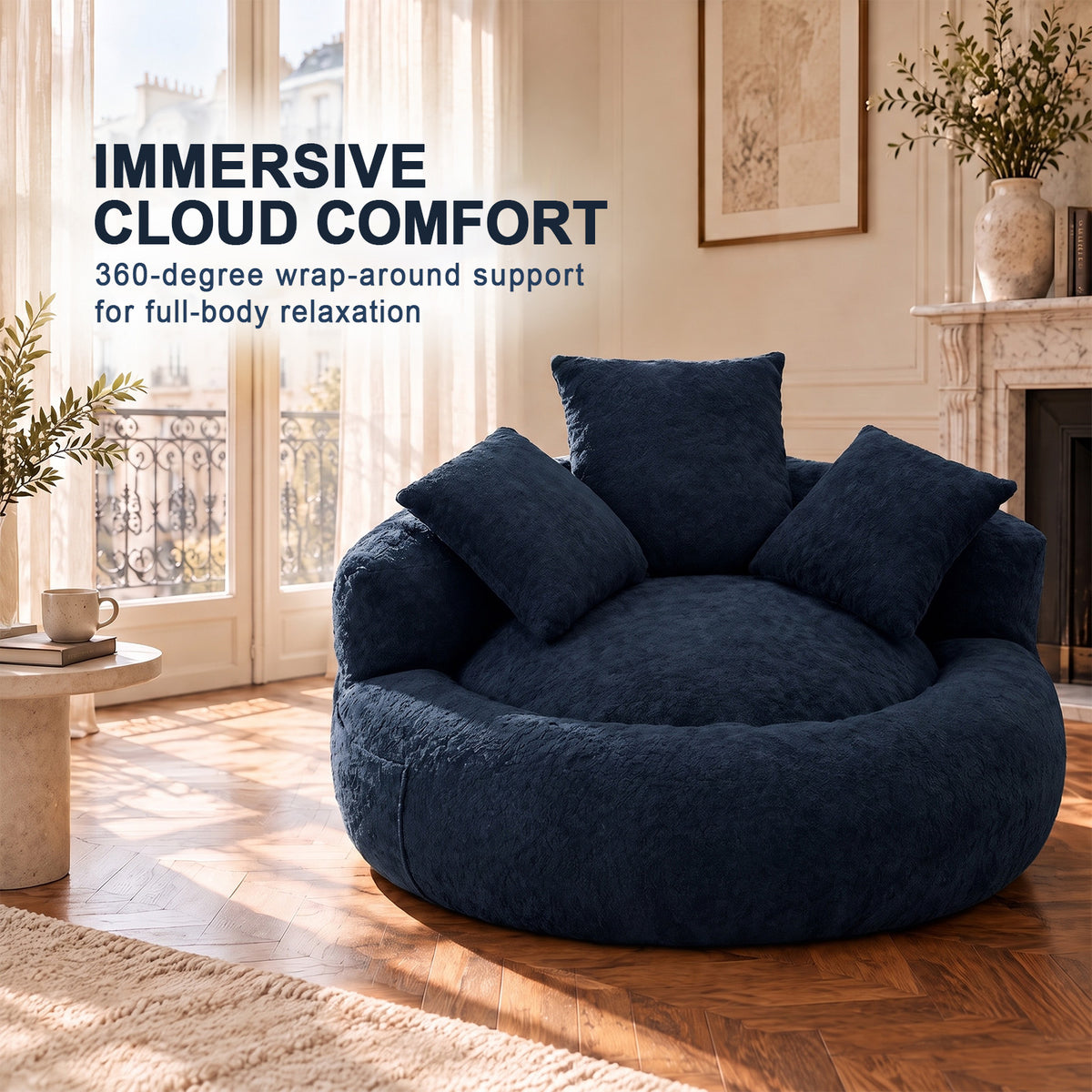 MAGIC FURNITURE 5FT Ultra Cozy Round Memory Foam Sofa - view 3