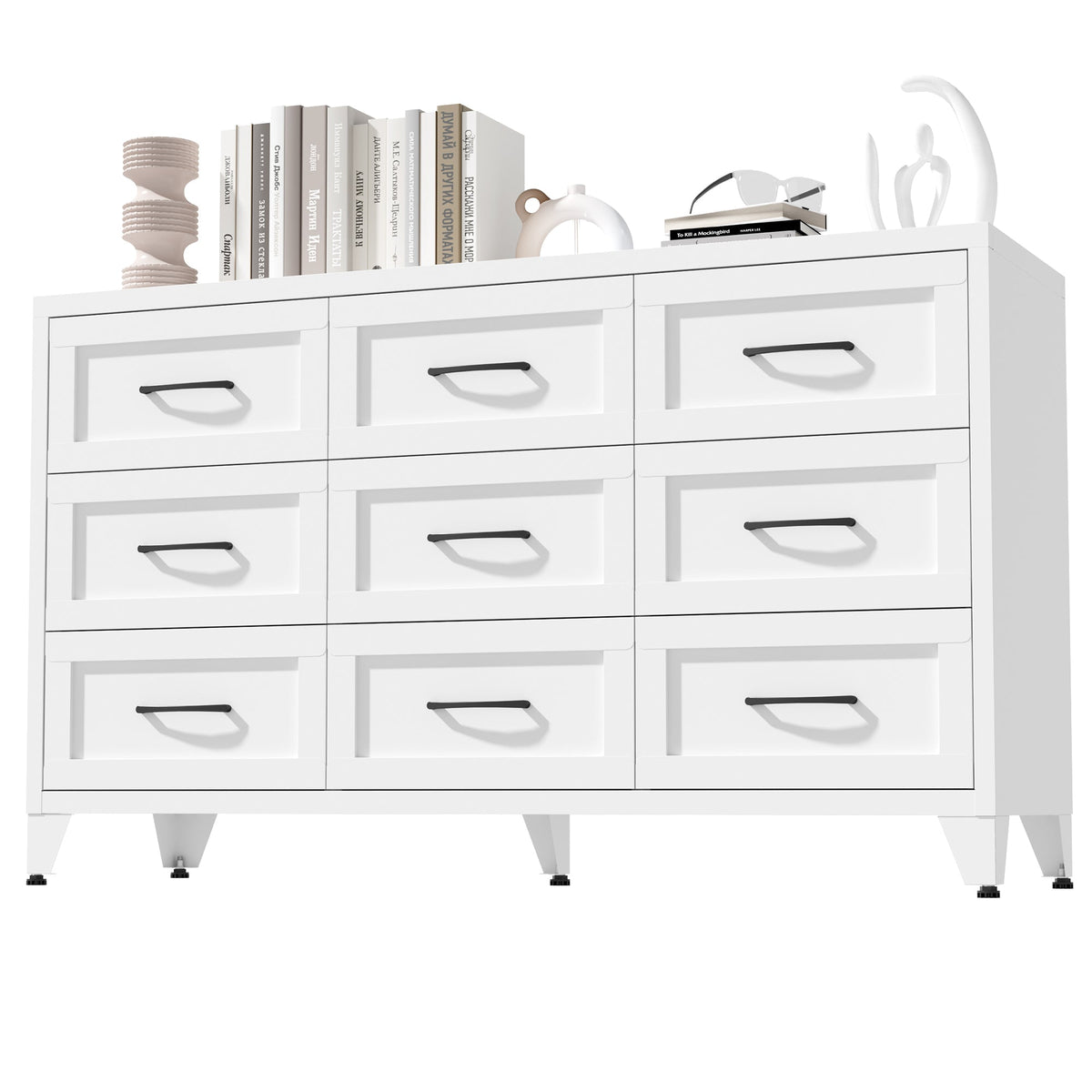 Makeace Steel Furniture 9 Drawer White Metal Dresser with Quiet-Glide Rails - view 18