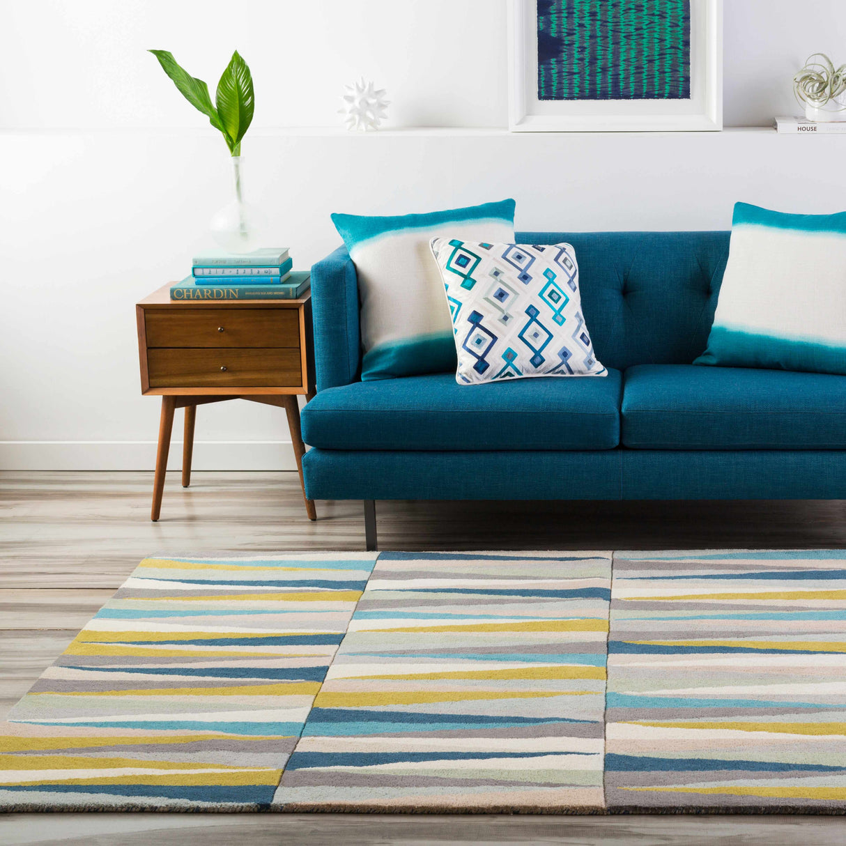 Mathiston Geometric Triangles Wool Rug