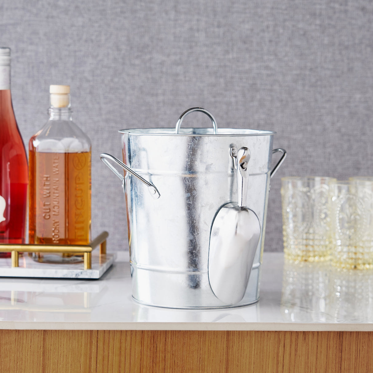 Galvanized Metal Ice Bucket
