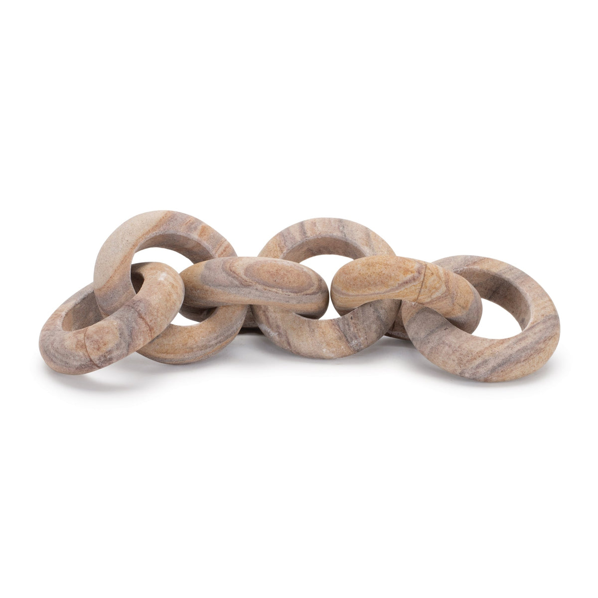 Melrose International Sandstone chain link décor 11"l in Brown