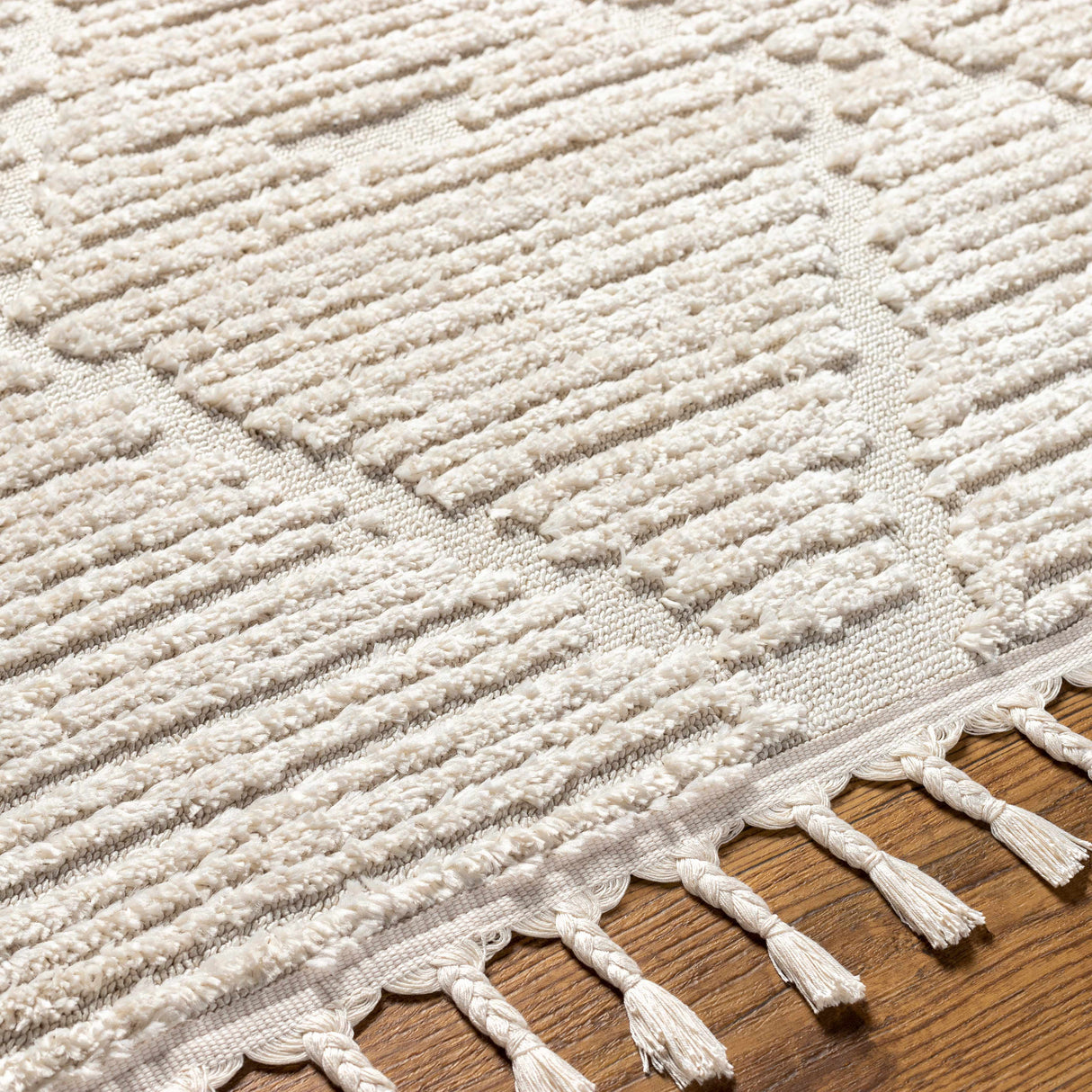 Mengen High/Low Pile Rug with Tassels