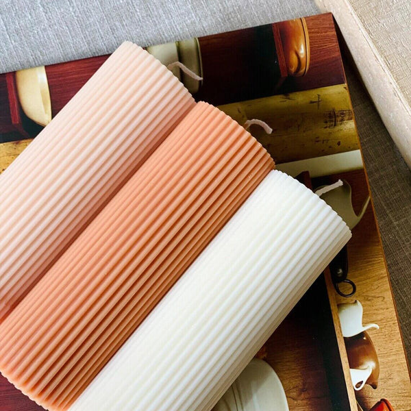 Minimalist Ribbed Candles for Effortless Home Decor