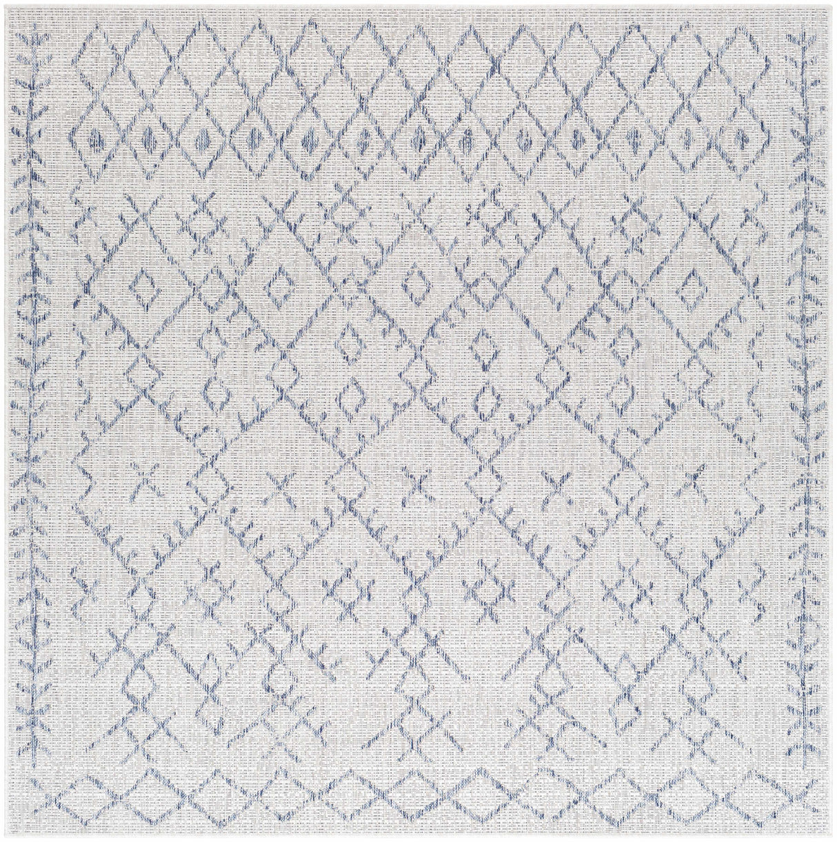 Maunawili Blue Detailed Gray Rug - Clearance