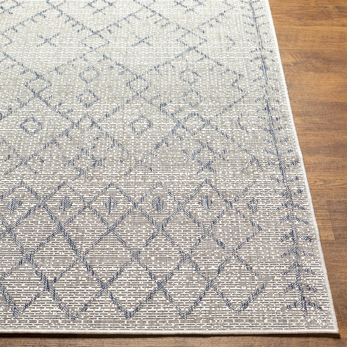 Maunawili Blue Detailed Gray Rug - Clearance