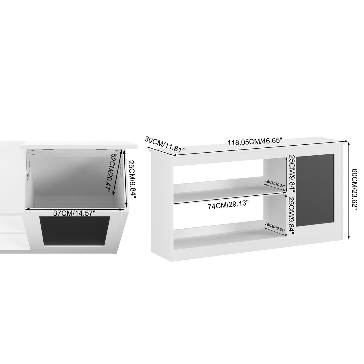 MOONRIVER 3-in-1 Bookshelf and Toy Storage Cabinet with Chalkboard - view 3