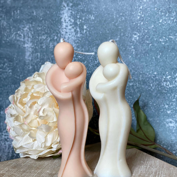 Mother's Hug Candle - Handcrafted Soy Wax Sculpture for a Cozy Home Ambiance