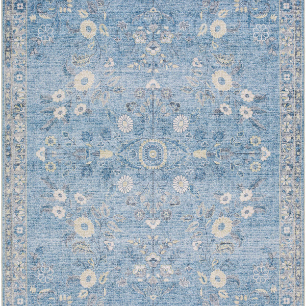Meyly Blue Washable Area Rug
