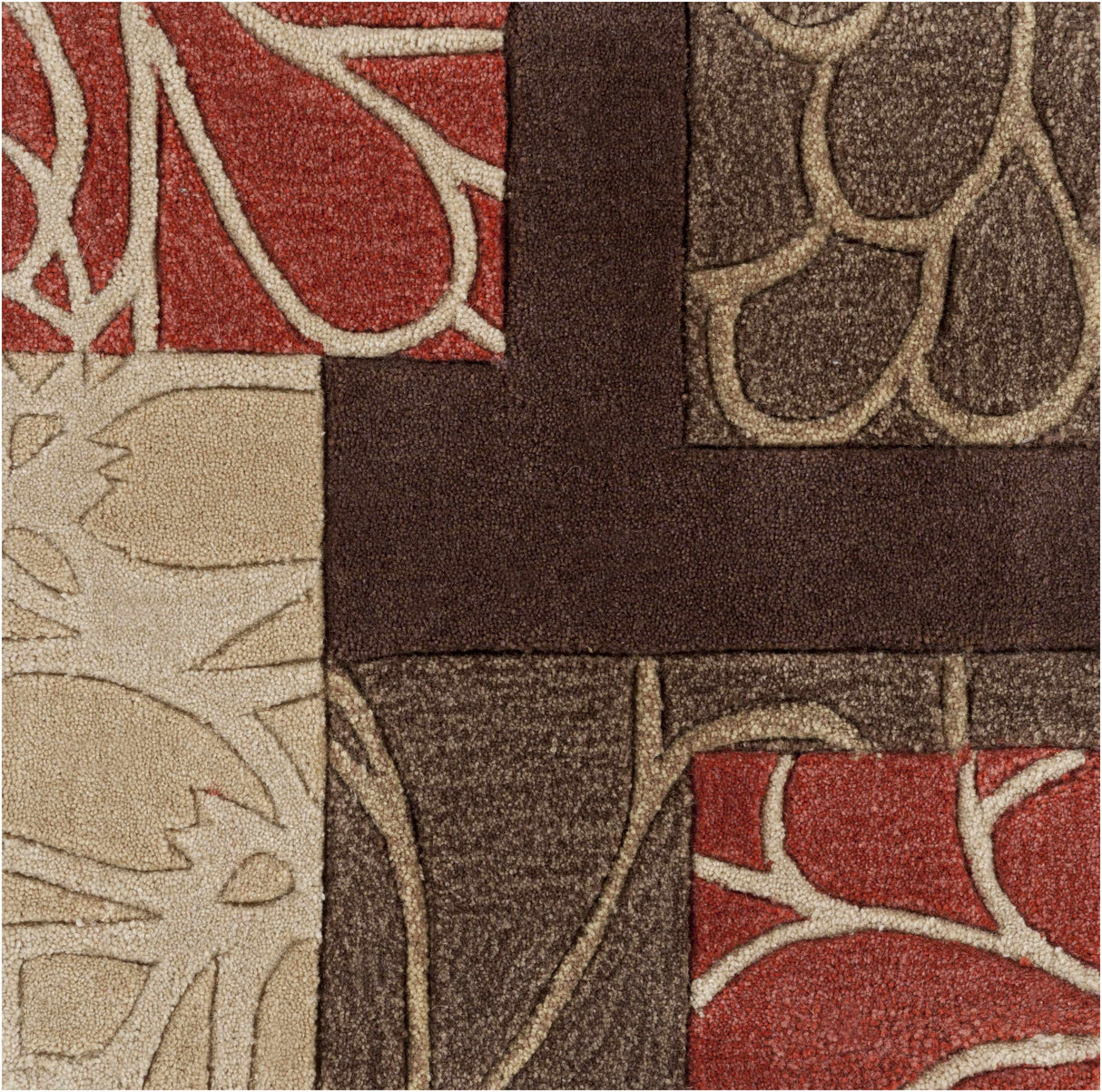 Brick Red-Brown Mosaic Area Rug - Clearance
