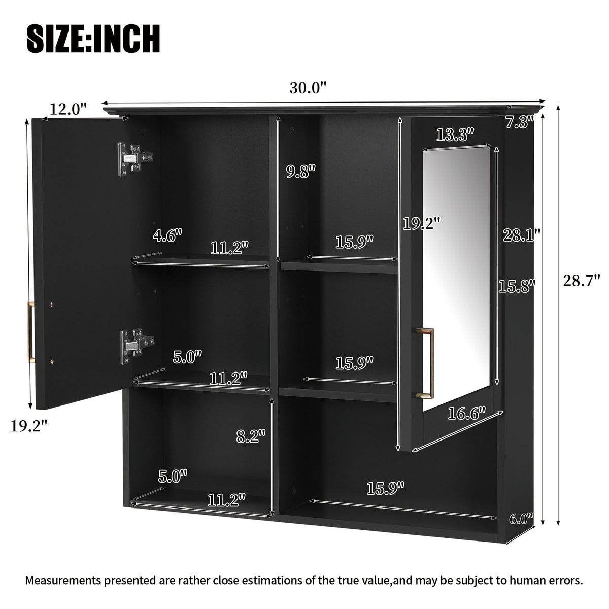 MRS 2 In 1 Wall-Mounted Mirror Cabinet with Adjustable Shelves - view 7
