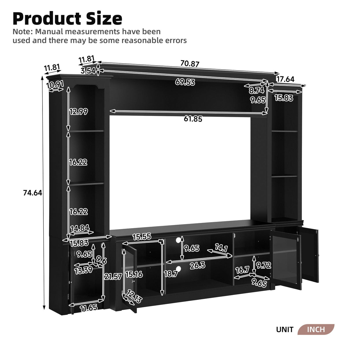 MRS All-In-One TV Stand with Bookcase for TVs Up To 65" - view 2