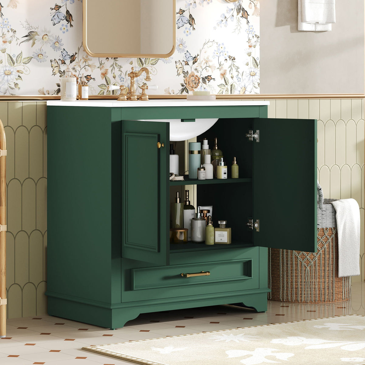 MRS Bathroom Vanity with Sink and Adjustable Shelf - view 4