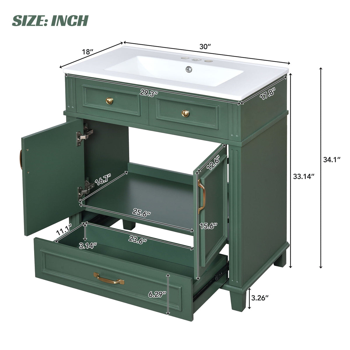 MRS Bathroom Vanity with Sink and Storage Cabinet - view 11