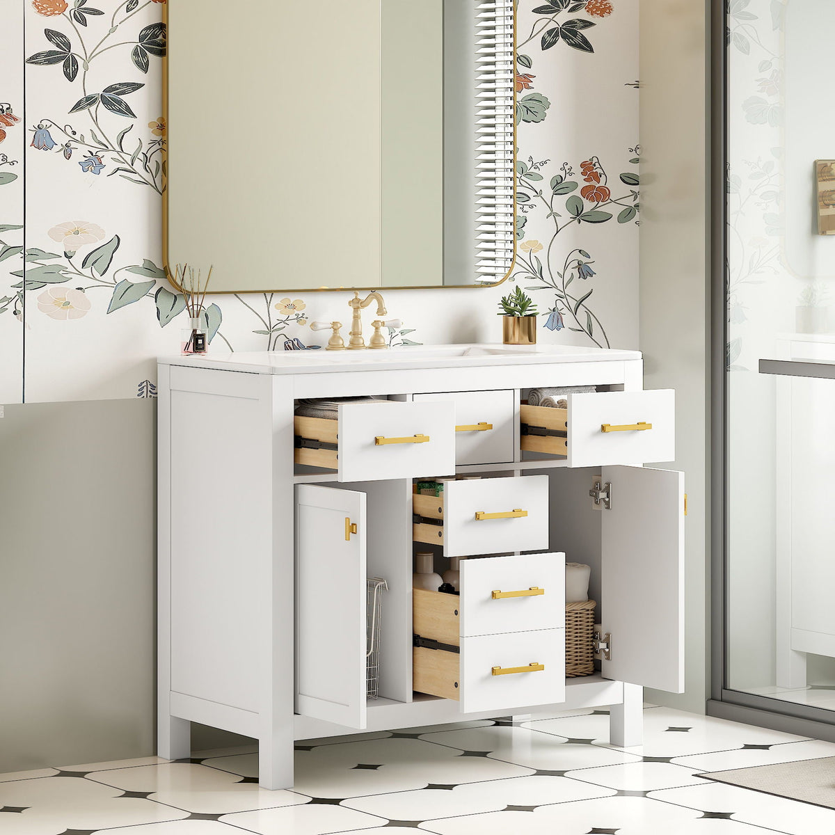 MRS Modern Bathroom Vanity With 36" Resin Sink - view 8