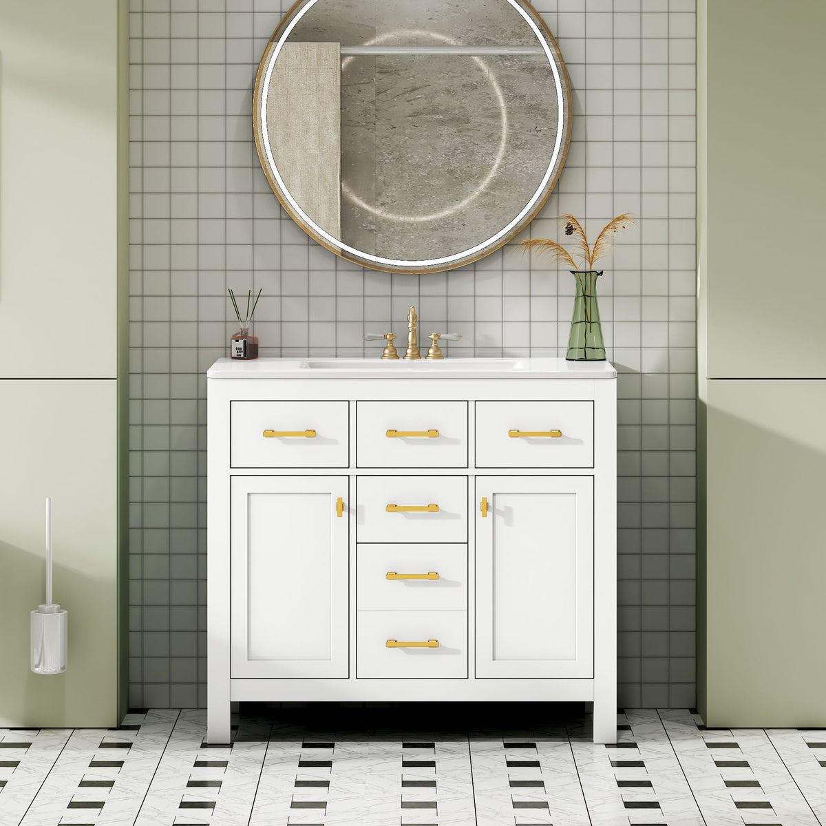 MRS Modern Bathroom Vanity With 36" Resin Sink - view 9