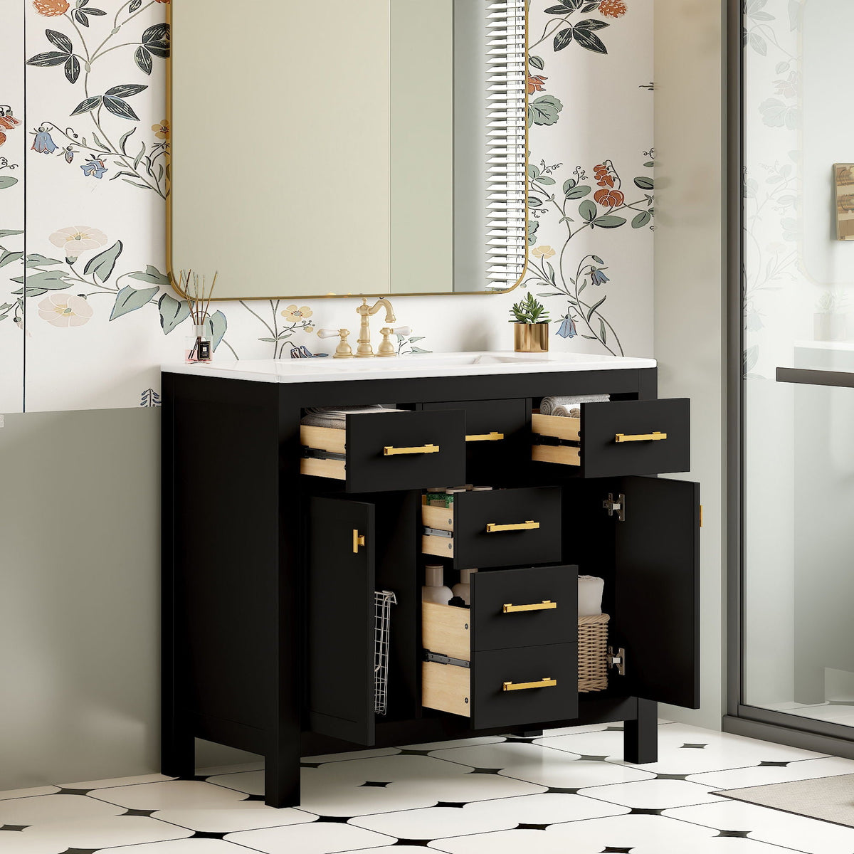 MRS Modern Bathroom Vanity With 36" Resin Sink - view 6