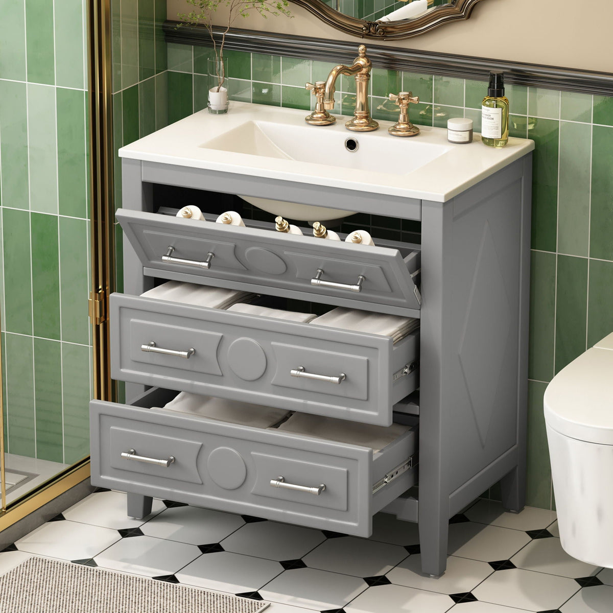MRS Retro Bathroom Vanity with Sink Combo - view 4