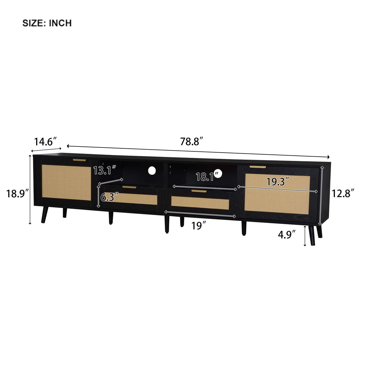 MRS TV Stand Media Console with Cable Management - view 9