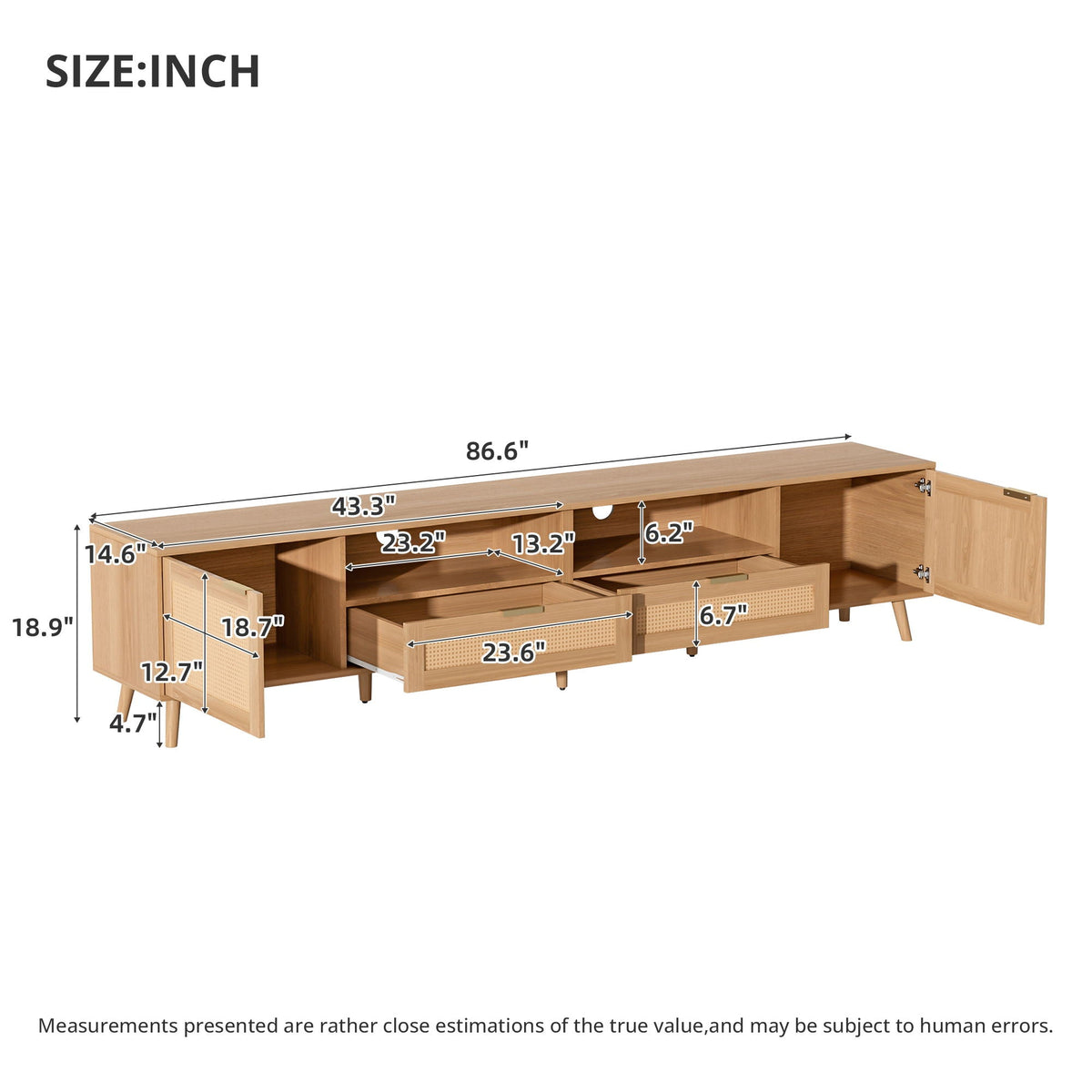MRS TV Stand Media Console with Cable Management - view 2