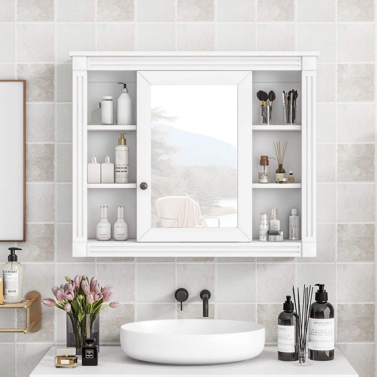 MRS Wall Mounted Bathroom Storage Cabinet with Mirror - view 2