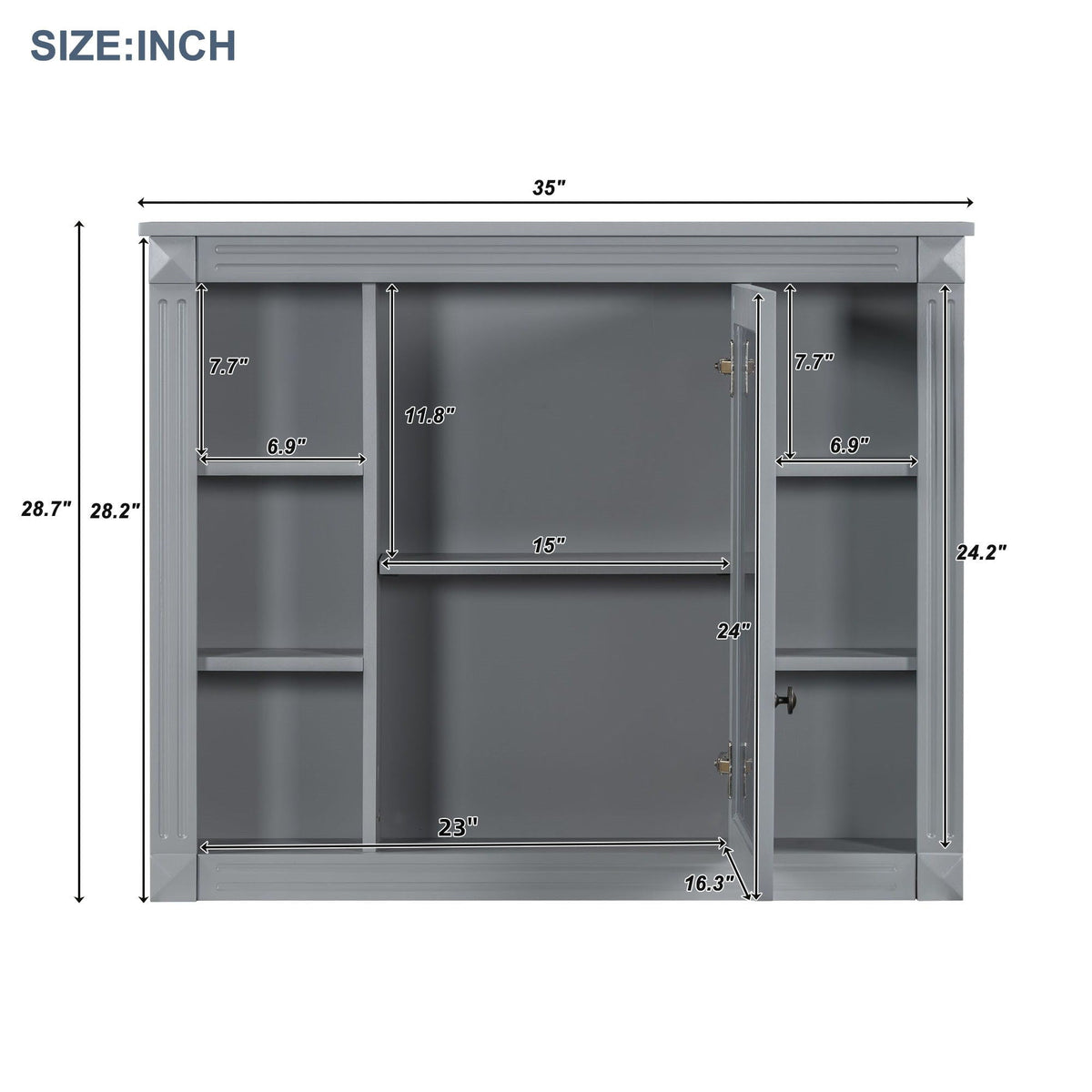 MRS Wall Mounted Bathroom Storage Cabinet with Mirror - view 4