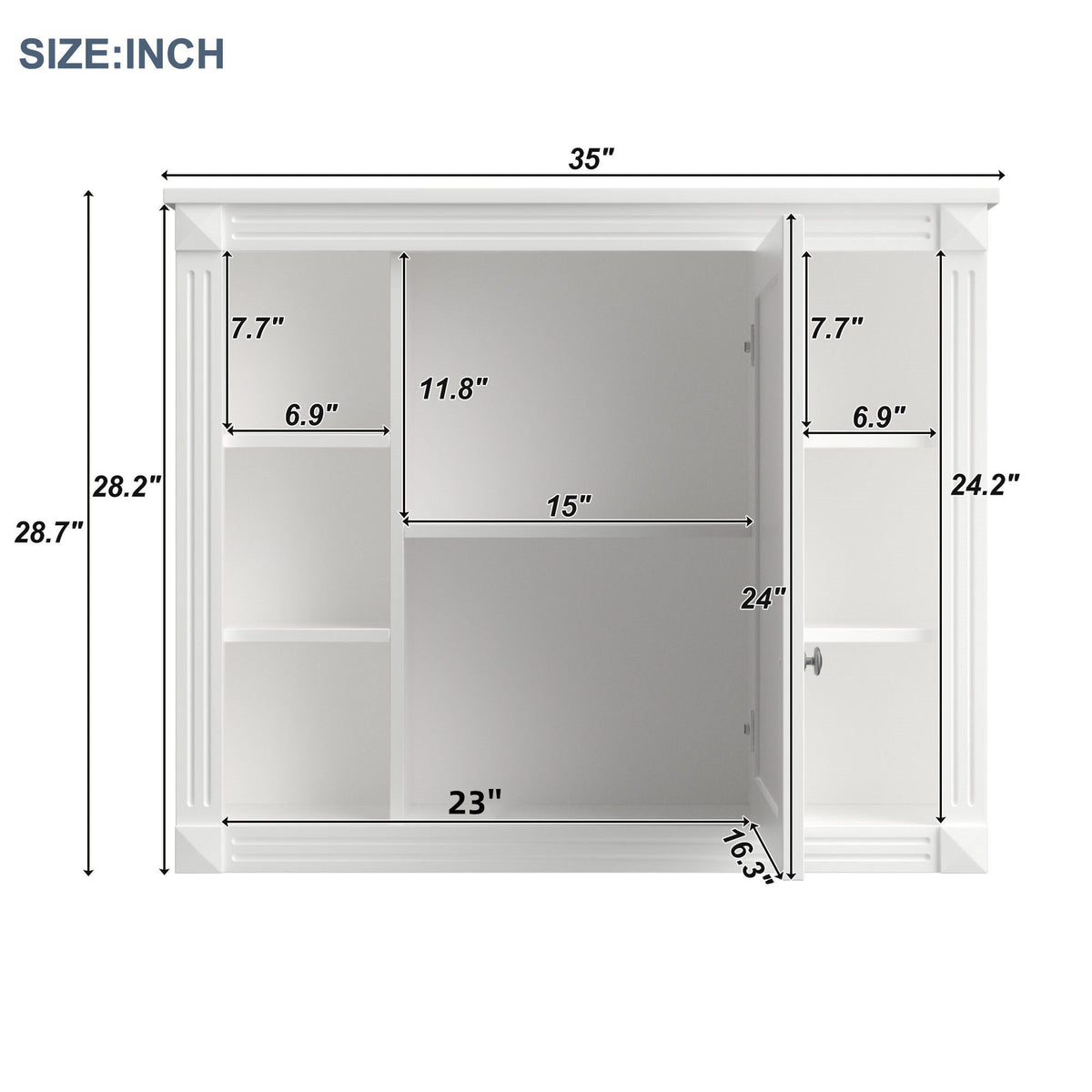 MRS Wall Mounted Bathroom Storage Cabinet with Mirror - view 6