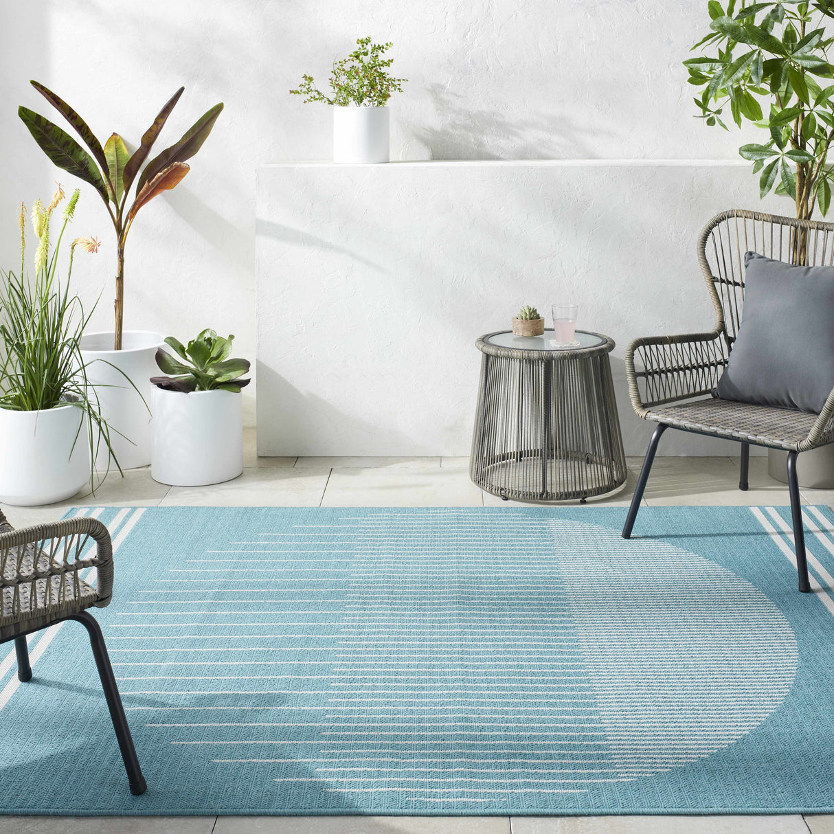 Nabil Aqua Area Rug - Clearance