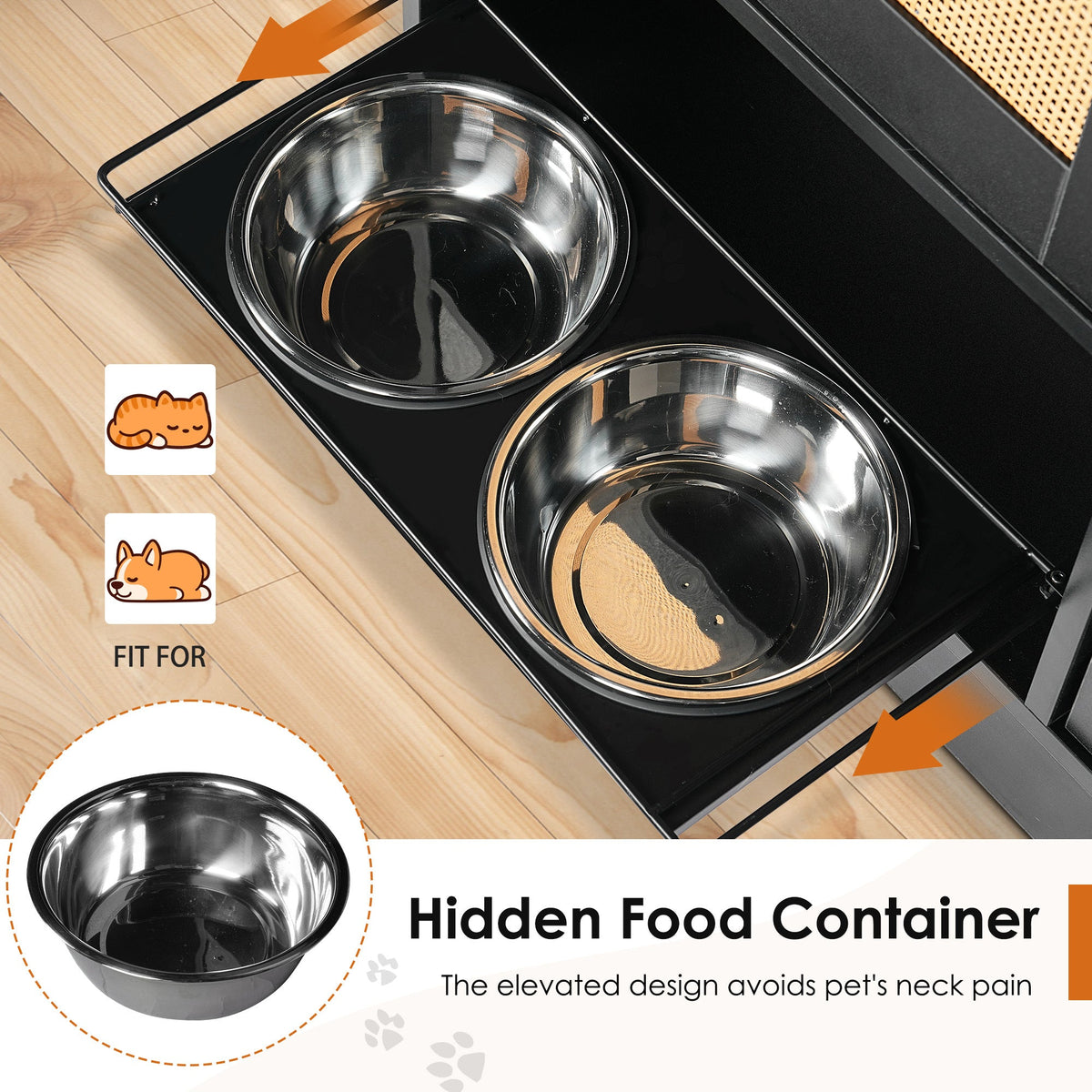 Need Pet furniture Feeding Station with 2 Lockers and Elevated Bowls - view 5