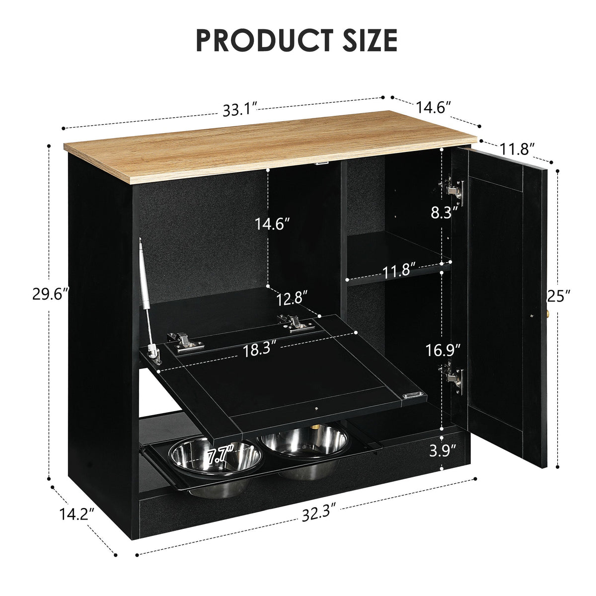 Need Pet furniture Feeding Station with 2 Lockers and Elevated Bowls - view 8